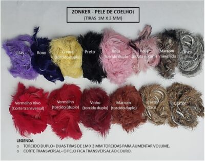 Zonker (Tira de Pele de Coelho- 1m x 3 mm)