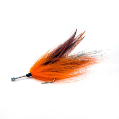 Streamer de Penas 3/0 (Marrom com Laranja - Meio Anzol)