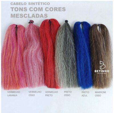 Kit de Cabelo Sintético Cores Mescladas