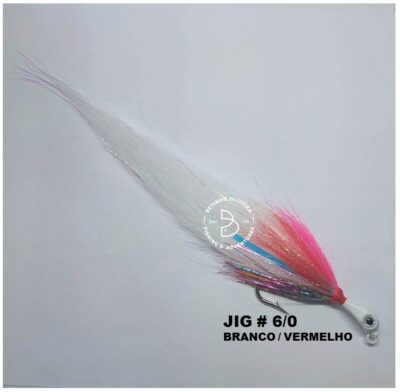Jig 6/0 - Branco-Vermelho(20 gr)