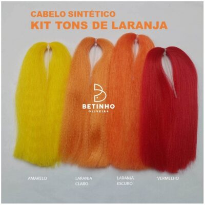 Kit de Cabelo Sintético Tons de Laranja